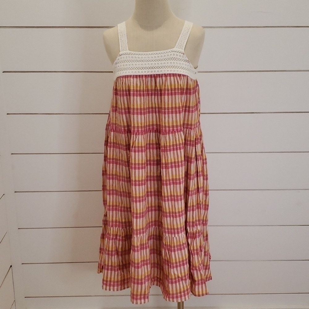 Universal Thread NWT pink and brown gingham sundress ADORABLE